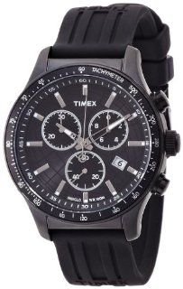 Timex Men's IQ T2N818 Black Resin Analog Quartz Watch with Black Dial: Timex: Watches