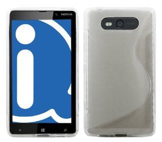 iTALKonline Nokia Lumia 820 Slim Grip S Line TPU Gel Case Soft Skin Cover   Clear Transparent: Cell Phones & Accessories