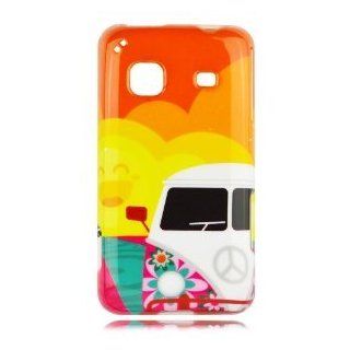 Samsung M820 Prevail Boost Mobile Phone Case (Design) Hippie Van + Clear Screen Protector + 1 Free Hello Kitty Neck Strap  randomly select Cell Phones & Accessories