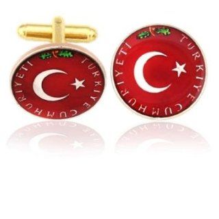 Turkey Moon And Star Coin Cuff Links: Clothing