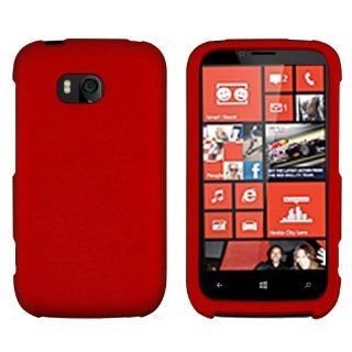 iFase Brand Nokia Lumia 822 Cell Phone Rubber Red Protective Case Faceplate Cover: Cell Phones & Accessories
