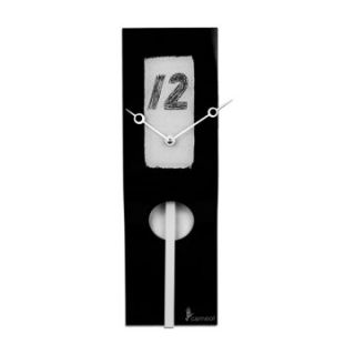 River City Clocks Black and White Glass Clock with Pendulum   4.5 in. Wide   Wall Clocks