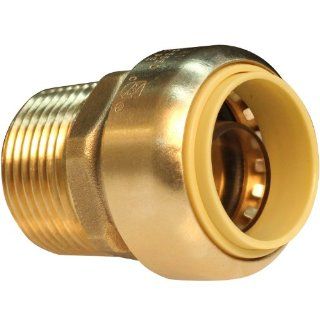 Push Connect PC822M 3/4 Inch Push by 3/4 Inch MNPT, Brass Push Fit Straight Male Coupling   Pipe Fittings  