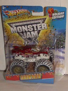 2012 Hot Wheels 1:64 Scale Exclusive Holiday Iron Man Monster Jam Truck with Snow Covered Tires: Everything Else
