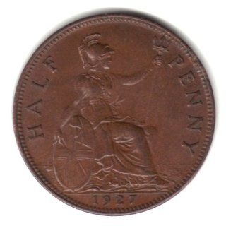 1927 UK Great Britain England Half Penny Coin KM#824: Everything Else