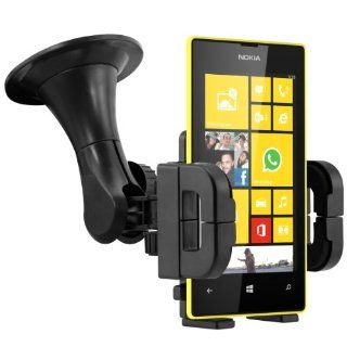 Car mount for Nokia Lumia 520   Mobile phone fits in the mount with case or cover! Quality from kwmobile.: Cell Phones & Accessories