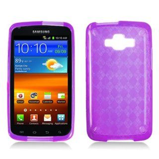 PURPLE PLAID TPU Argyle Soft Gel Skin Case Cover For Samsung Rugby Smart I847 (AT&T): Cell Phones & Accessories