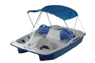 Sun Dolphin Sun Slider Adjustable Seat Lounger Pedal Boat with Canopy, Blue  Paddle Boat  Sports & Outdoors