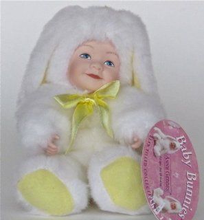 ANNE GEDDES  SMALL 5" BABY BUNNIES   WHITE W/PASTEL ACCENTS   EASTER: Toys & Games