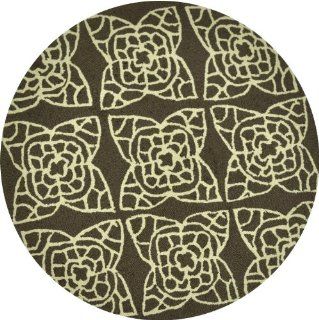 Loloi Rugs SUMRSRS05BRIV300R Summerton Collection 100 Percent Polyester Round Area Rug, 3 Feet by 3 Feet, Brown/Ivory  