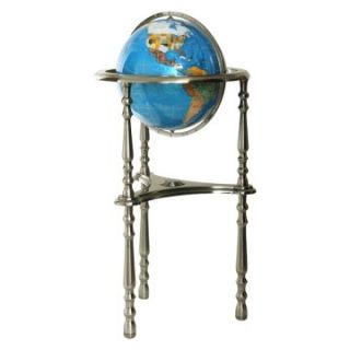 Aqua 13 in. Gemstone Floor Globe with Straight Leg Stand   Globes