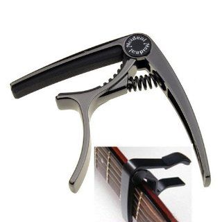 Black Quick Release Tune Clamp Key Trigger Capo for Acoustic Electric Guitar: Musical Instruments