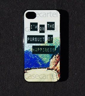 Case Cartel TM Apple iPhone 4 4G 4S I'm On The Pursuit Of Happiness Retro Vintage Slim HARD Case Skin Cover Protector Accessory Vintage Retro Unique (White): Cell Phones & Accessories