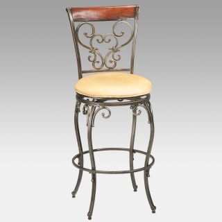 Hillsdale Knightsbridge 26 in. Swivel Counter Stool with Wood/Metal Back   Bar Stools