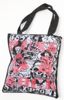 Clover Black Red White Punk Rock Tote Bag Clothing