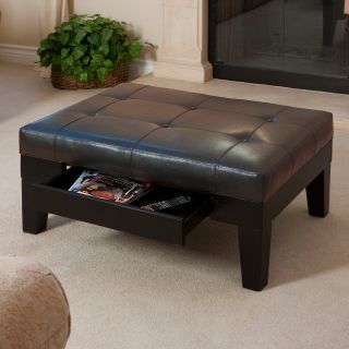 Chatham Leather Storage Ottoman   Ottomans