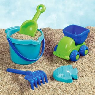 Small World Toys 5 pc. Beach Boy Sand Toys Set   Tables & Chairs