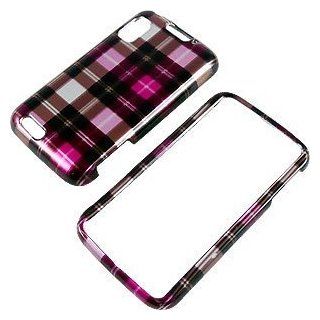 Plaid Hot Pink Protector Case for Motorola Atrix 4G MB860 Cell Phones & Accessories