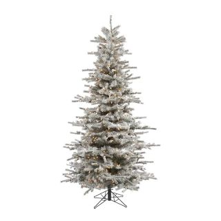 Sierra Flocked Slim Pre Lit Christmas Tree   Christmas Trees