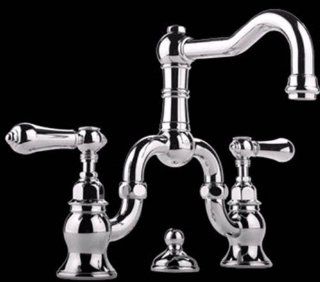 Canterbury Widespread Bathroom Faucet with Double Lever Handles Finish Steelnox   Touch On Bathroom Sink Faucets  