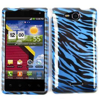 CELL PHONE CASE COVER FOR LG LUCID VS840 TRANS BLUE ZEBRA PRINT: Cell Phones & Accessories