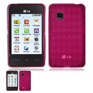 LG 840G Transparent Pink TPU Crystal Skin Case (Straight Talk   Tracfone Prepaid Phone): Cell Phones & Accessories