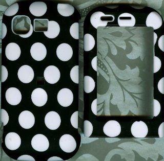 Black polka dot rubberized LG 840 spyder II spyder 2 hard case phone cover: Cell Phones & Accessories
