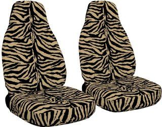 2 Tan Zebra car seat covers for a 2008 to 2012 Nissan Altima. Side airbags.: Automotive