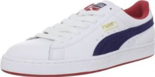 Puma Basket Classic Games LON Shoe, White/Medieval Blue/Ribbon Red, 6 US/7.5 D US: Fashion Sneakers: Shoes