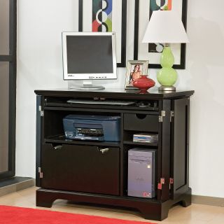 Bedford Ebony Compact Computer Armoire   Computer Armoires