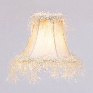 Livex S107 Silk Bell Clip Chandelier Shade with Corn Silk Fringe and Beads in Pewter   Lamp Shades