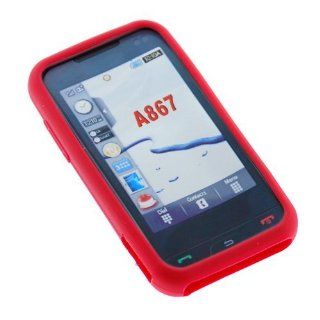 Red Rubber Silicone Skin Cover Case for AT&T Samsung Eternity SGH A867 Cell Phone Cell Phones & Accessories