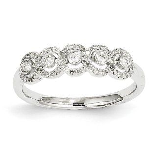 14k White Gold Diamond Circles Ring   JewelryWeb Jewelry
