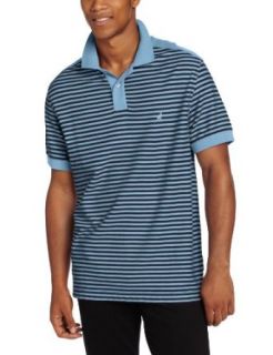 Nautica Men's Stripe Short Sleeve Polo, Drift Blue, Small at  Mens Clothing store