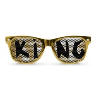 KING gold Party Wayfarer Sunglasses: Clothing