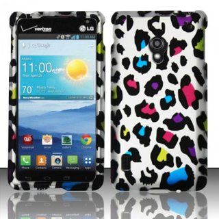 Rainbow Leopard Hard Case Cover for LG Lucid 2 VS870 + Stylus: Cell Phones & Accessories