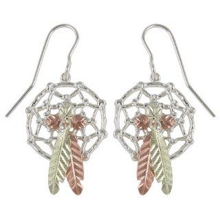 Black Hills Gold Sterling Silver Dreamcatcher Earrings: Dangle Earrings: Jewelry
