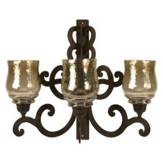 Forged Iron Triple Wall Candle Sconce   Candle Sconces