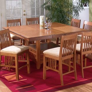 Jofran Mission Oak Counter Height Table and 8 Chairs   Dining Table Sets