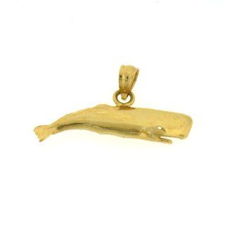 14K Gold Charm Pendant 1.7 Grams Nautical> Whales, Whale Tails848 Necklace: Jewelry