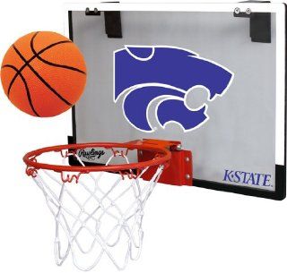 Kansas State University Wildcats Indoor Basketball Hoop Set   Over the Door Game : Sports Fan Basketball Backboards : Sports & Outdoors