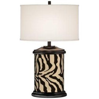 Safari Zebra Brown Giclee Art Base Table Lamp    