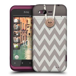 Head Case Designs Chevron Grey Button Purse Hard Back Case Cover For HTC Rhyme: Cell Phones & Accessories