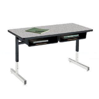 Virco 878 870 Series Cantilever Leg Double Student Desk with Laminate Top  