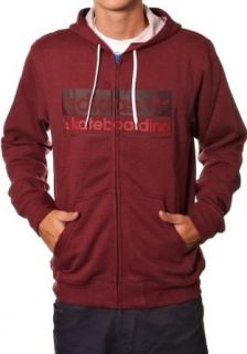 Adidas Men's Big Logo Hooded Full Zip Skate Sweater Mars Red Small: Clothing