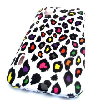 LG LS855 Marquee Rainbow Multi Color Cheetah Rubberized Feel Rubber Coated Hard Smooth Sprint Case Skin Cover Protector: Cell Phones & Accessories