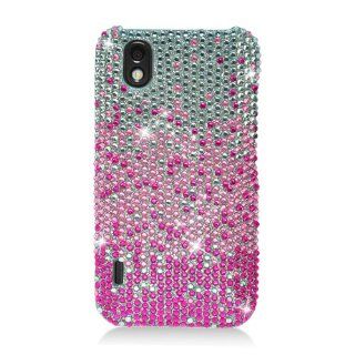 Eagle Cell PDLLS855F380 RingBling Brilliant Diamond Case for LG Optimus S/Optimus U/Optimus V   Retail Packaging   Pink Waterfall: Cell Phones & Accessories