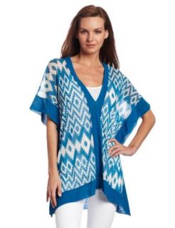 Sweet Pea Women's Mesh Caftan Top, Blue/White, Small at  Womens Clothing store