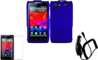 For Motorola Yangtze Electrify 2 XT881 XT885 XT886 XT889 MT887 Hard Cover Case Blue+LCD Screen Protector+Car Charger: Cell Phones & Accessories