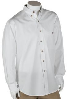 Bill Blass Men's Long Sleeve Sanded Gabardine Shirt, White, Small at  Mens Clothing store